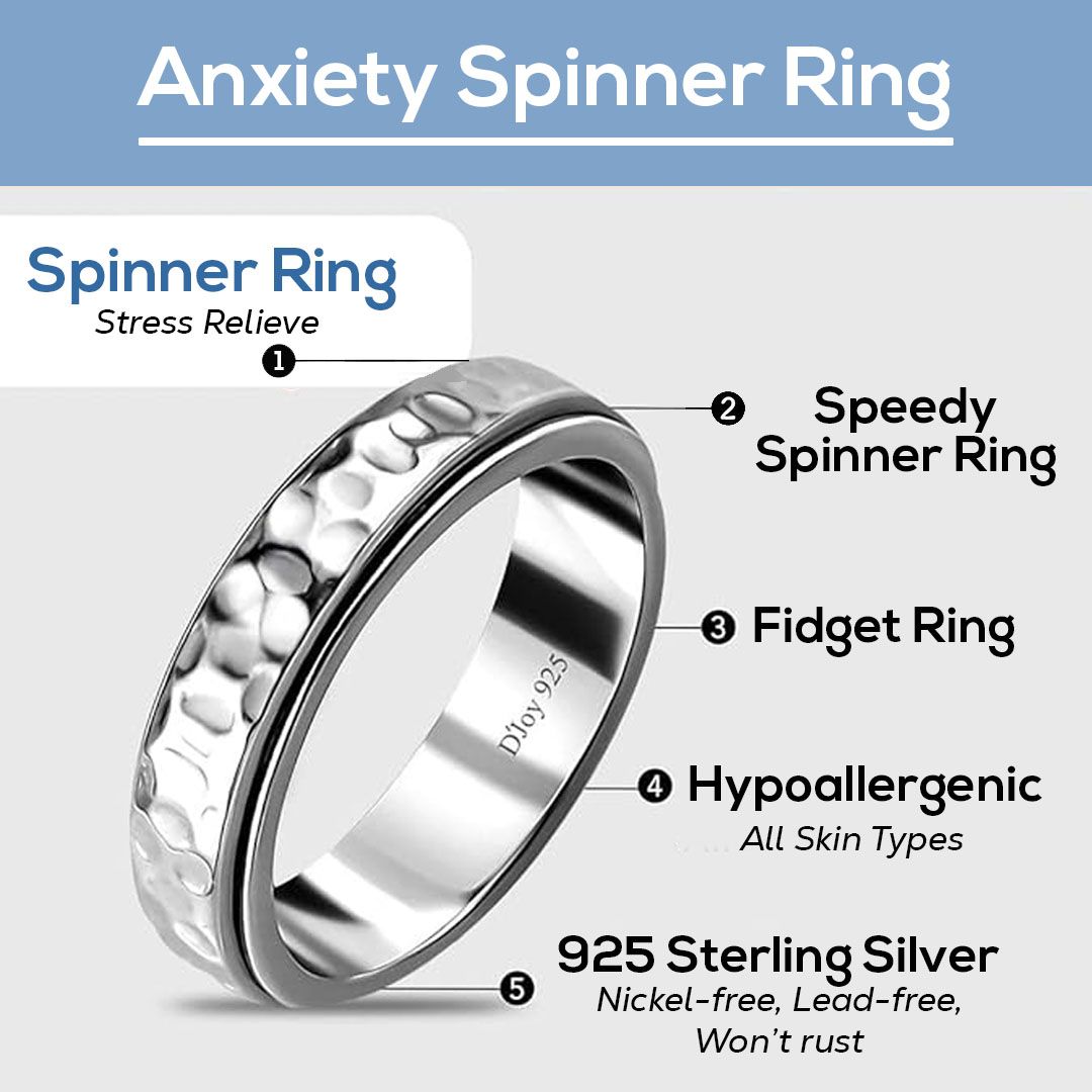 Boho Handmade 925 Sterling Silver Moon Star Spinner Band Ring Gift For Women - Picture 58 of 65
