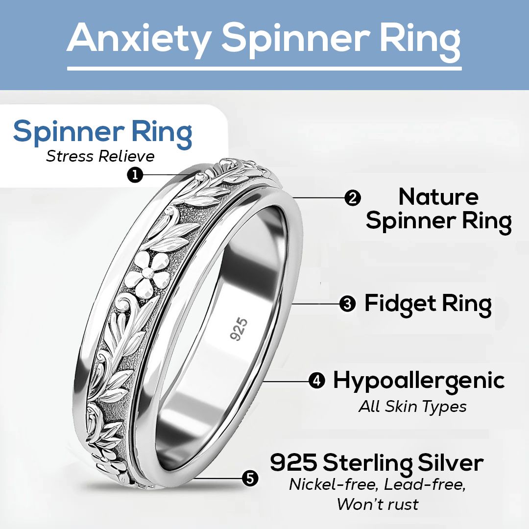 Boho Handmade 925 Sterling Silver Moon Star Spinner Band Ring Gift For Women - Picture 53 of 65