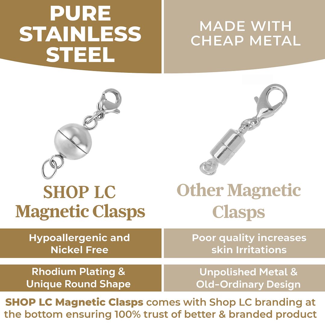 Set of Three 9mm Magnetic Lock with 9mm Lobster Clasp and 0.6x5mm Ring in ION - Picture 14 of 18