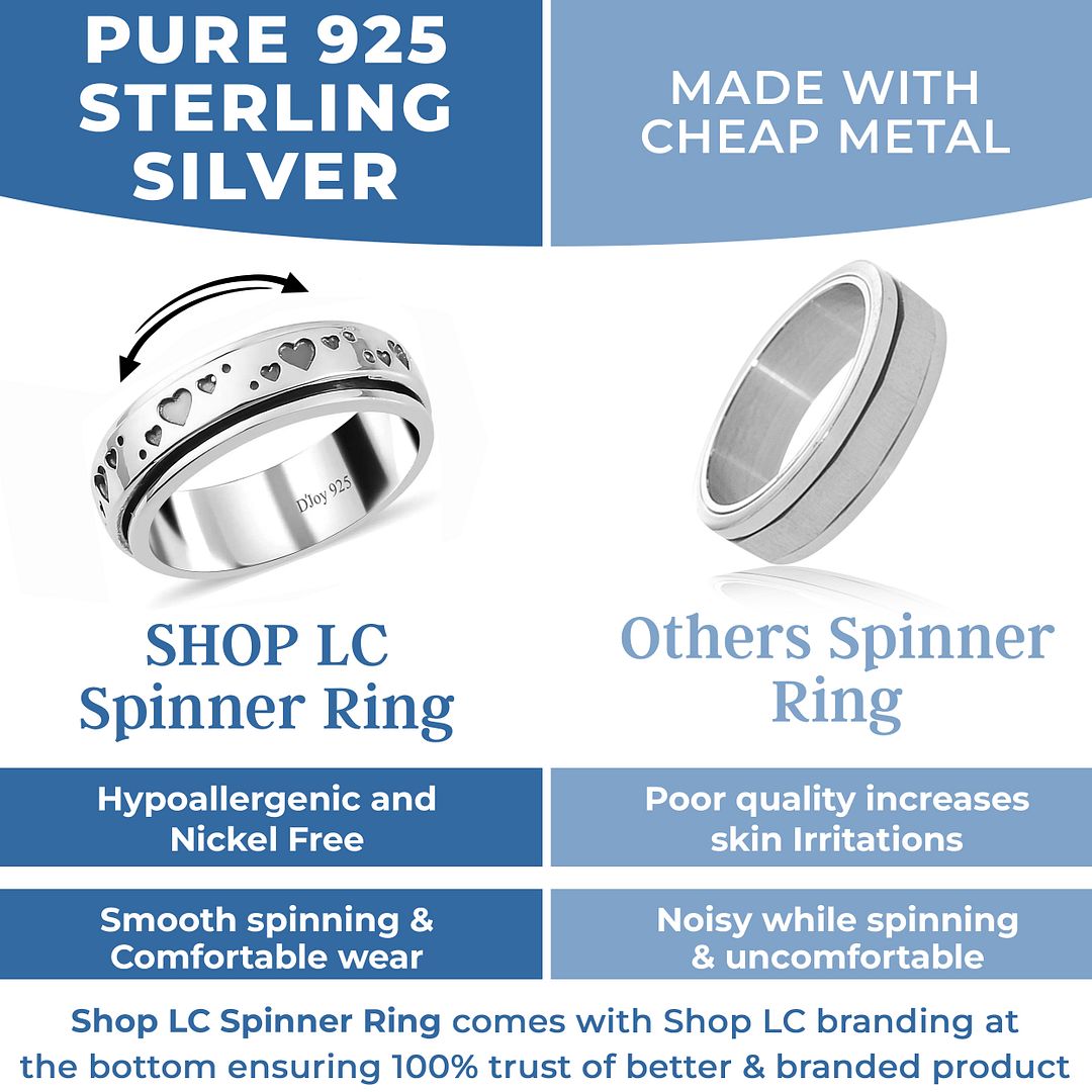 Boho Handmade 925 Sterling Silver Moon Star Spinner Band Ring Gift For Women - Picture 37 of 65