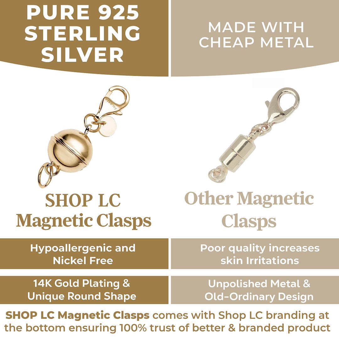 925 Sterling Silver Magnetic Jewelry Lock with Lobster Clasp for Women - Picture 45 of 76