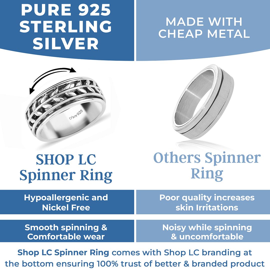 Boho Handmade 925 Sterling Silver Moon Star Spinner Band Ring Gift For Women - Picture 43 of 65