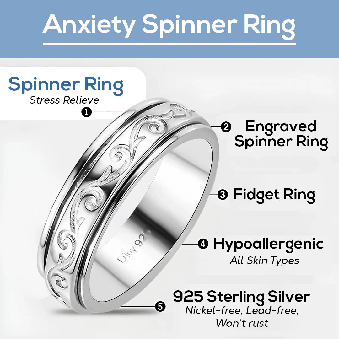 Boho Handmade 925 Sterling Silver Moon Star Spinner Band Ring Gift For Women - Picture 29 of 65