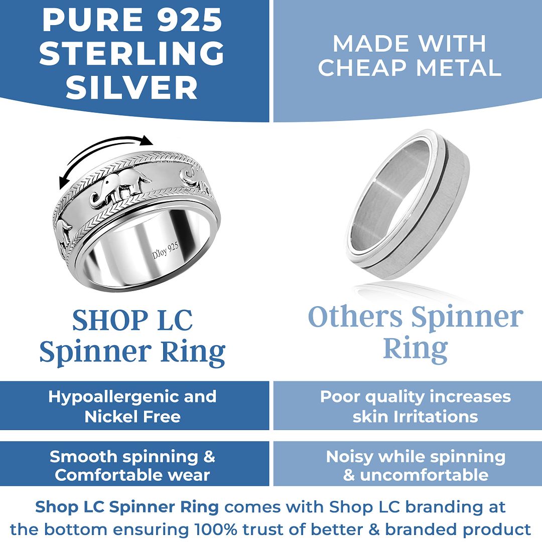 Boho Handmade 925 Sterling Silver Moon Star Spinner Band Ring Gift For Women - Picture 13 of 65