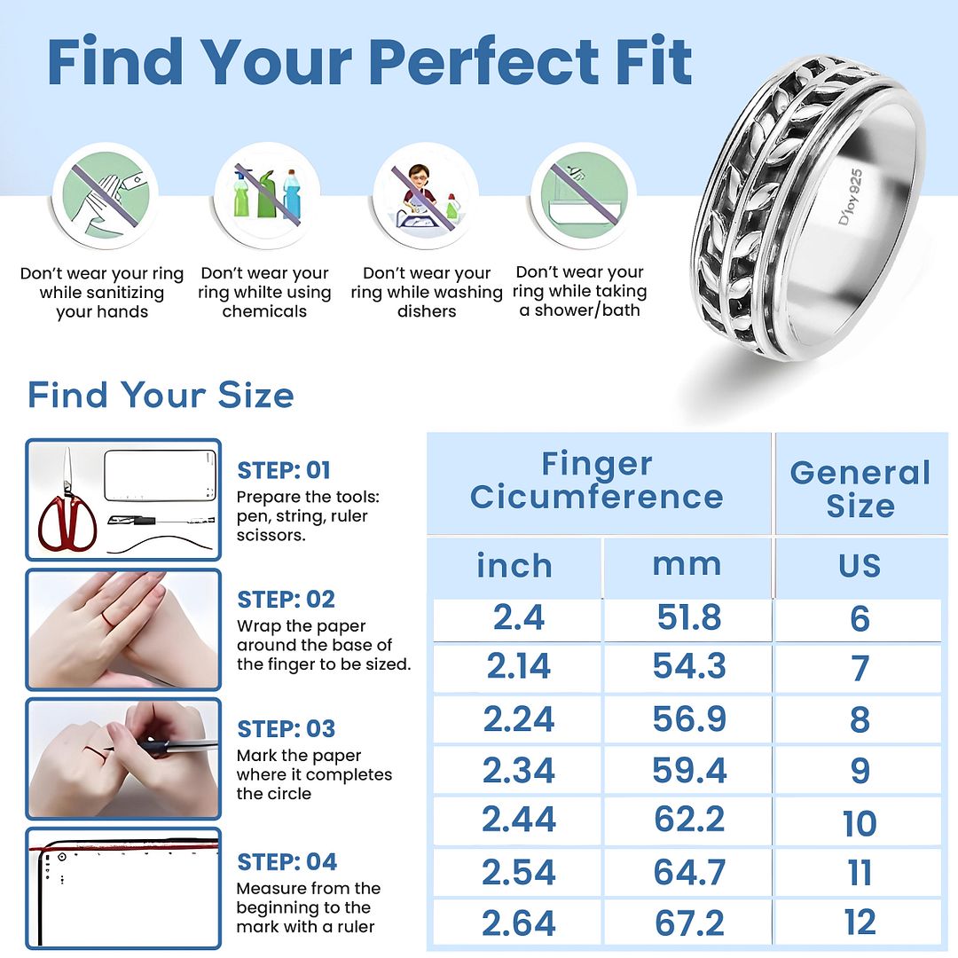 Boho Handmade 925 Sterling Silver Moon Star Spinner Band Ring Gift For Women - Picture 46 of 65