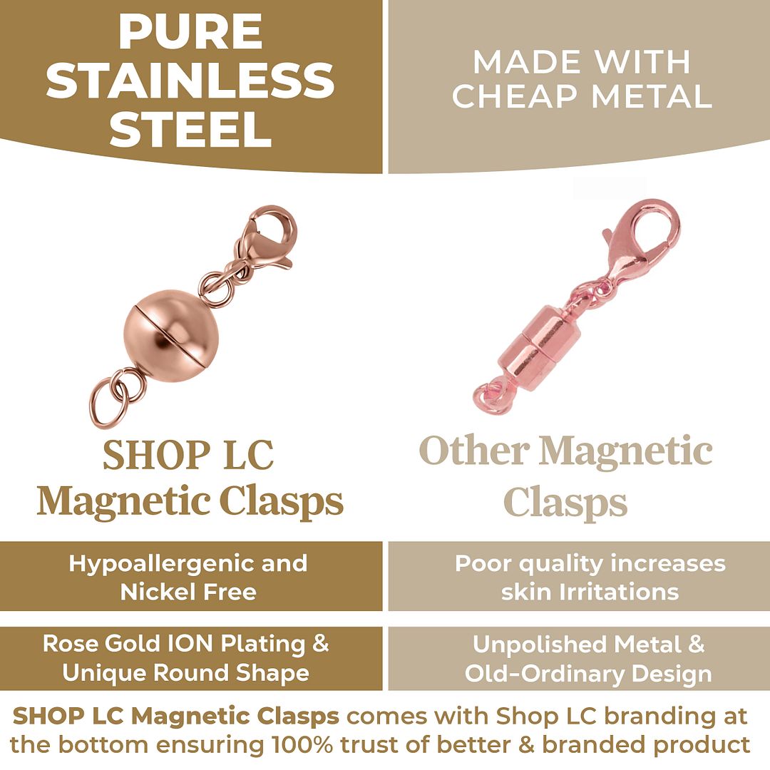 Set of Three 9mm Magnetic Lock with 9mm Lobster Clasp and 0.6x5mm Ring in ION - Picture 8 of 18