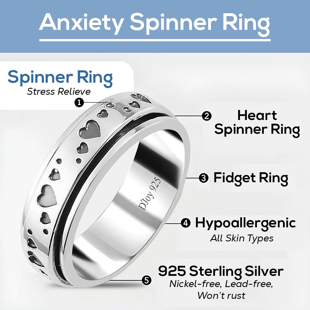 Boho Handmade 925 Sterling Silver Moon Star Spinner Band Ring Gift For Women - Picture 41 of 65