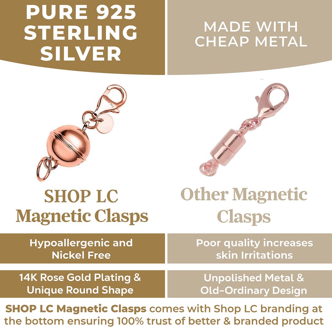 925 Sterling Silver Magnetic Jewelry Lock with Lobster Clasp for Women - Picture 13 of 76