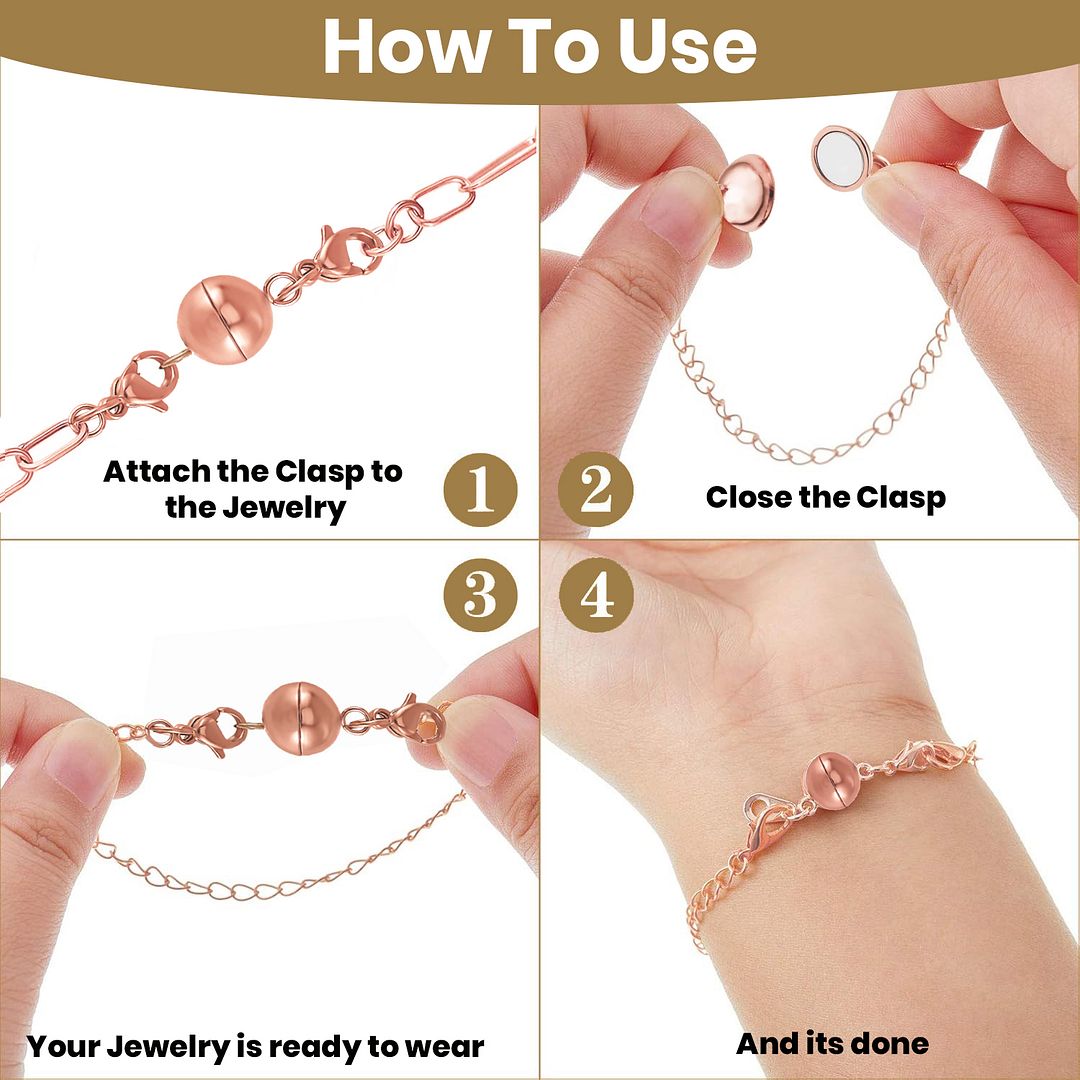 Set of Three 9mm Magnetic Lock with 9mm Lobster Clasp and 0.6x5mm Ring in ION - Picture 9 of 18