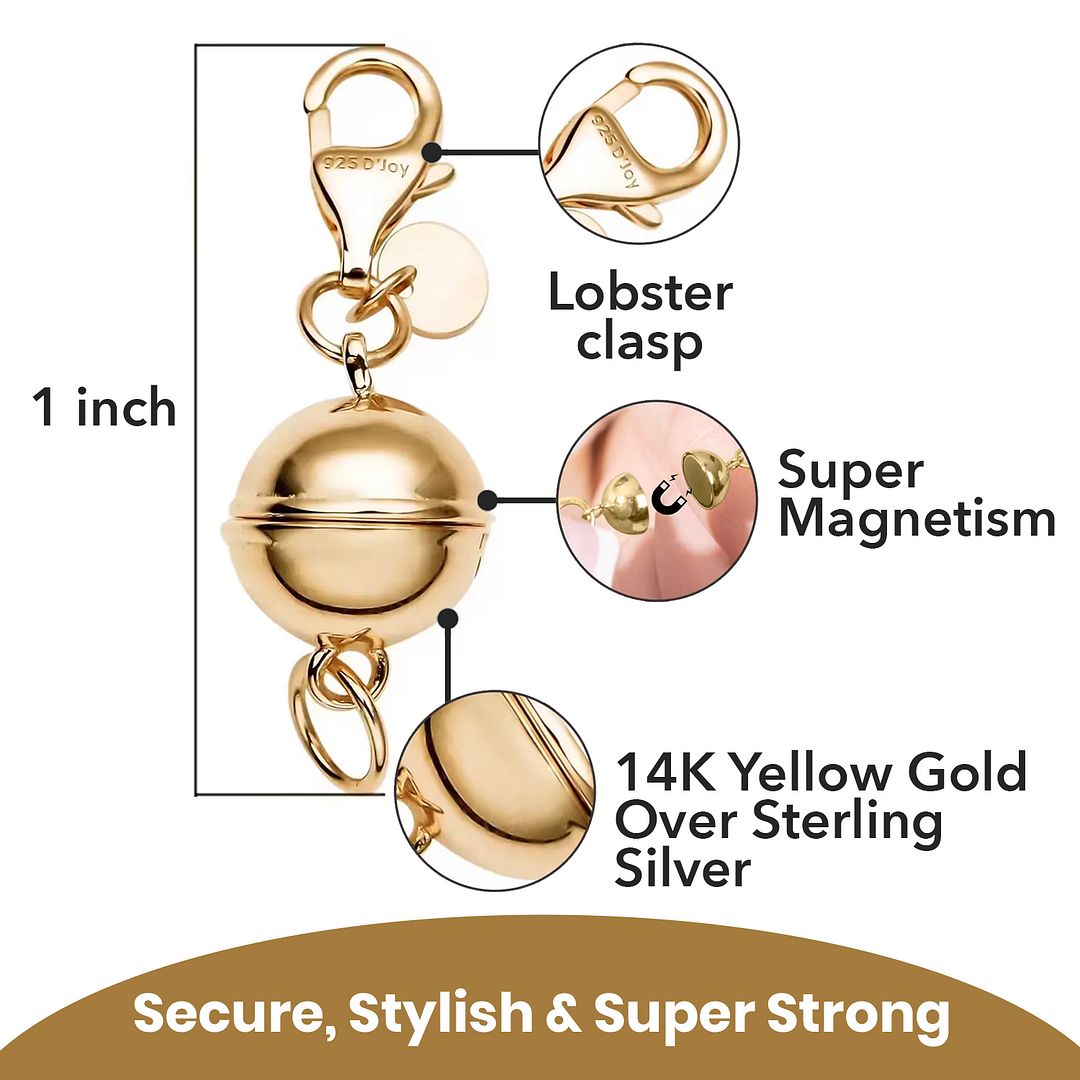 925 Sterling Silver Magnetic Jewelry Lock with Lobster Clasp for Women - Picture 16 of 76