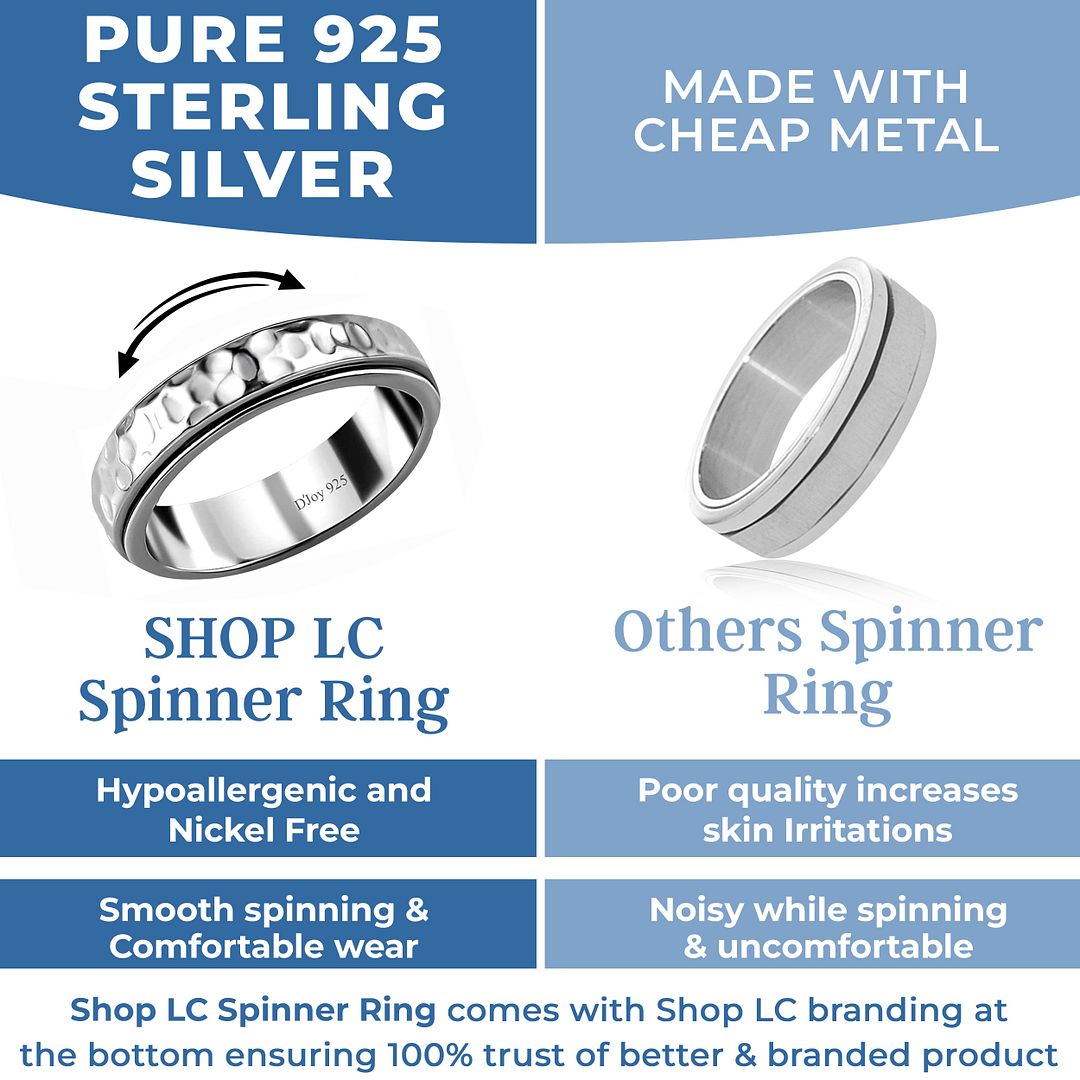 Boho Handmade 925 Sterling Silver Moon Star Spinner Band Ring Gift For Women - Picture 59 of 65