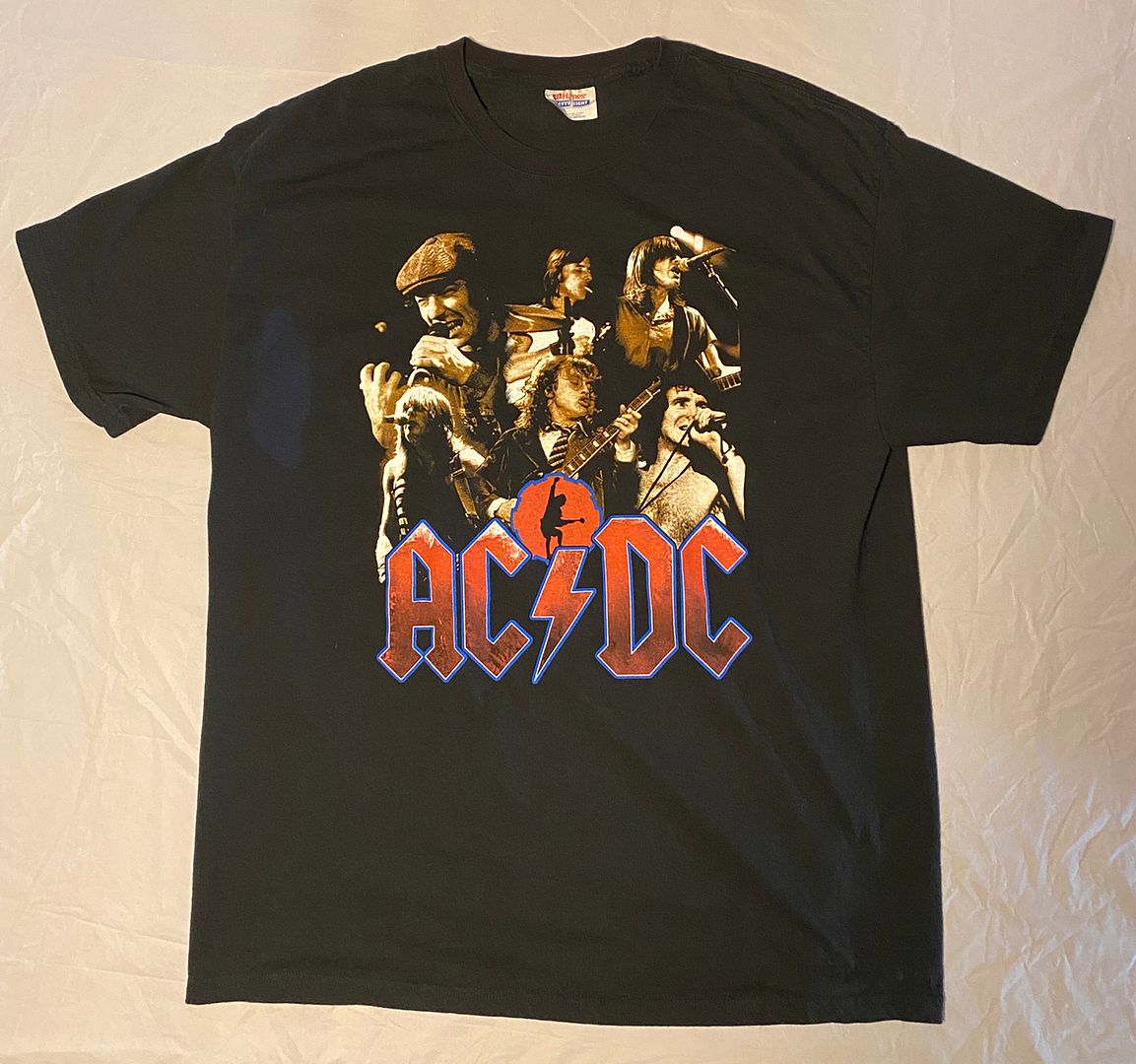 AC/DC Men's XL Black T-Shirt Used - 2008/09 Black Ice Tour | eBay