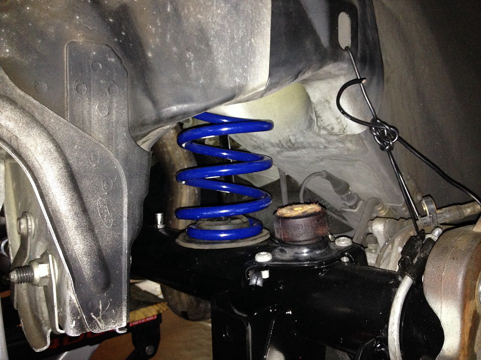 Eibach pro kit lowering springs installed, passenger rear side sits 7/8 ...