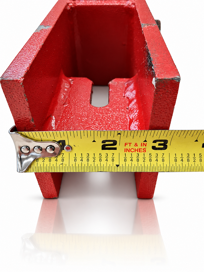Red bracket with measuring tape - reference photo 1