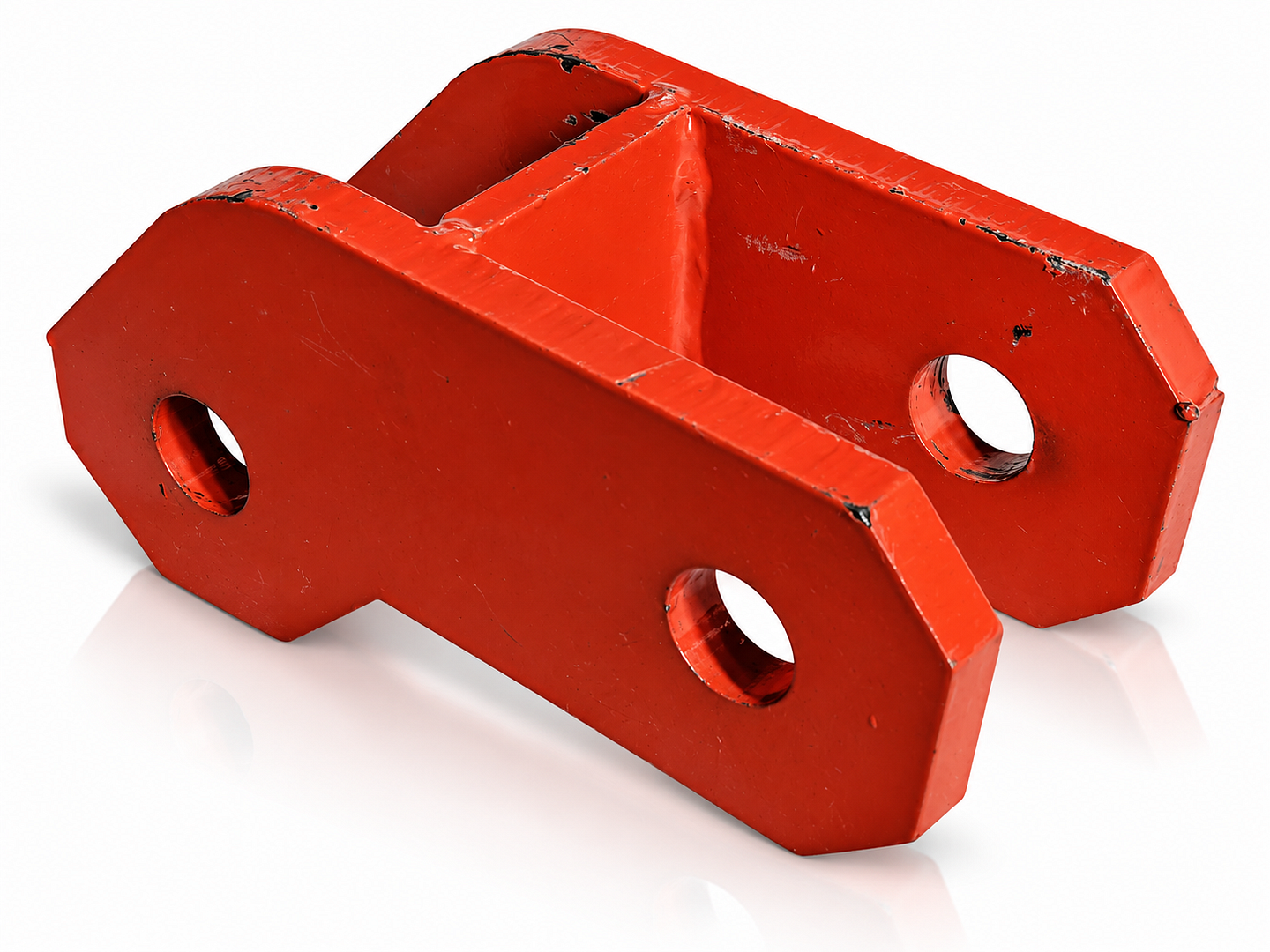 Red Industrial Clevis Bracket on White