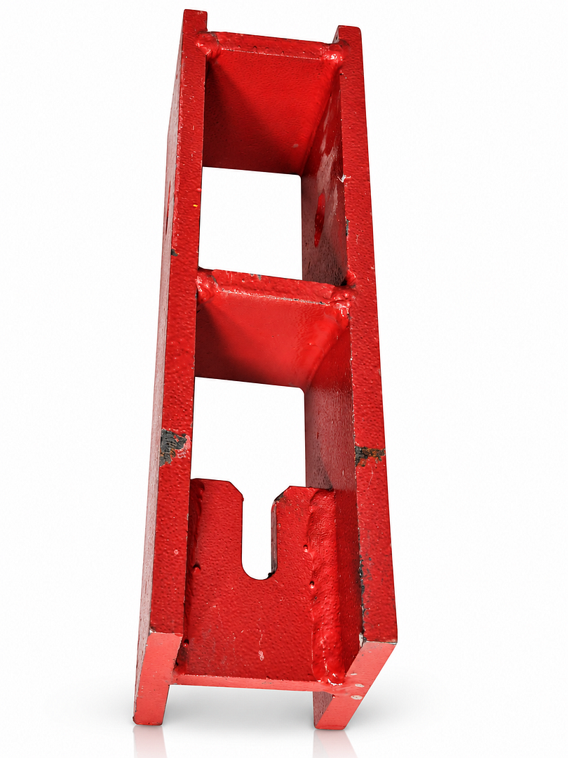 Welded steel roof puller attachment detail