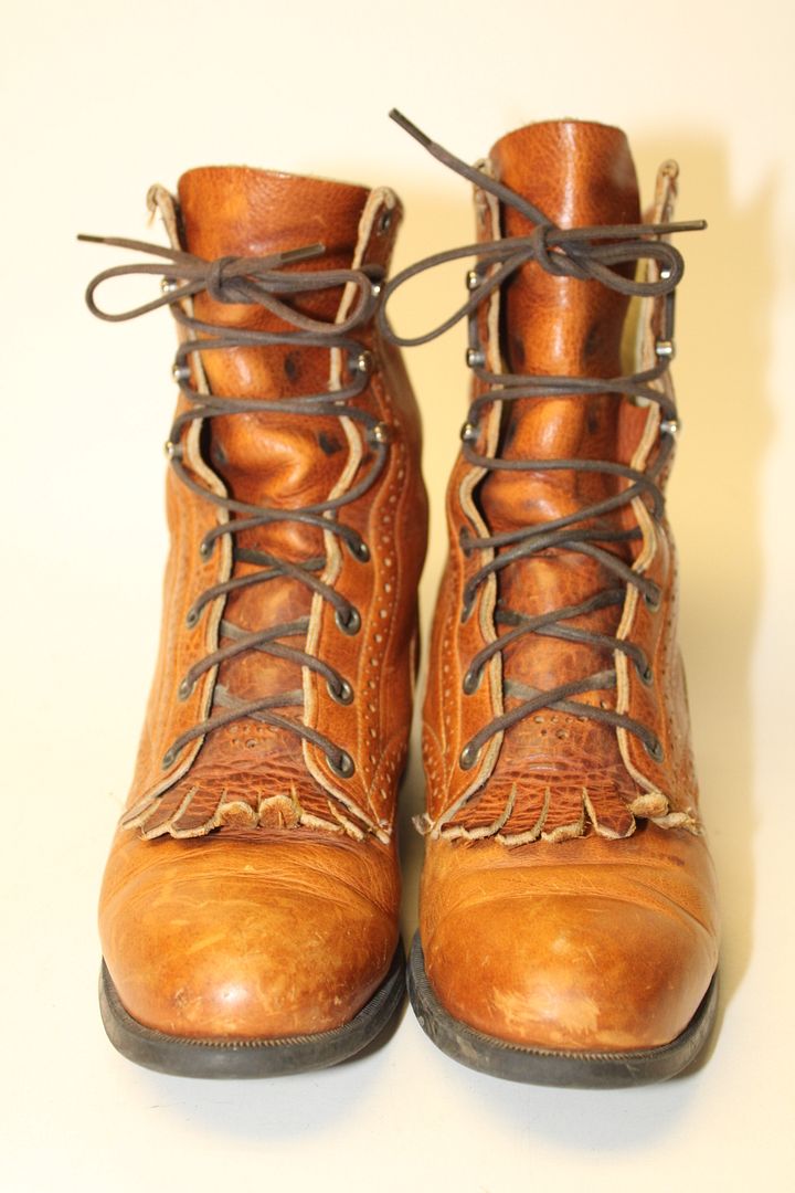 Justin Packer Vintage Womens Size 8 B Brown Leather Brogue Kiltie