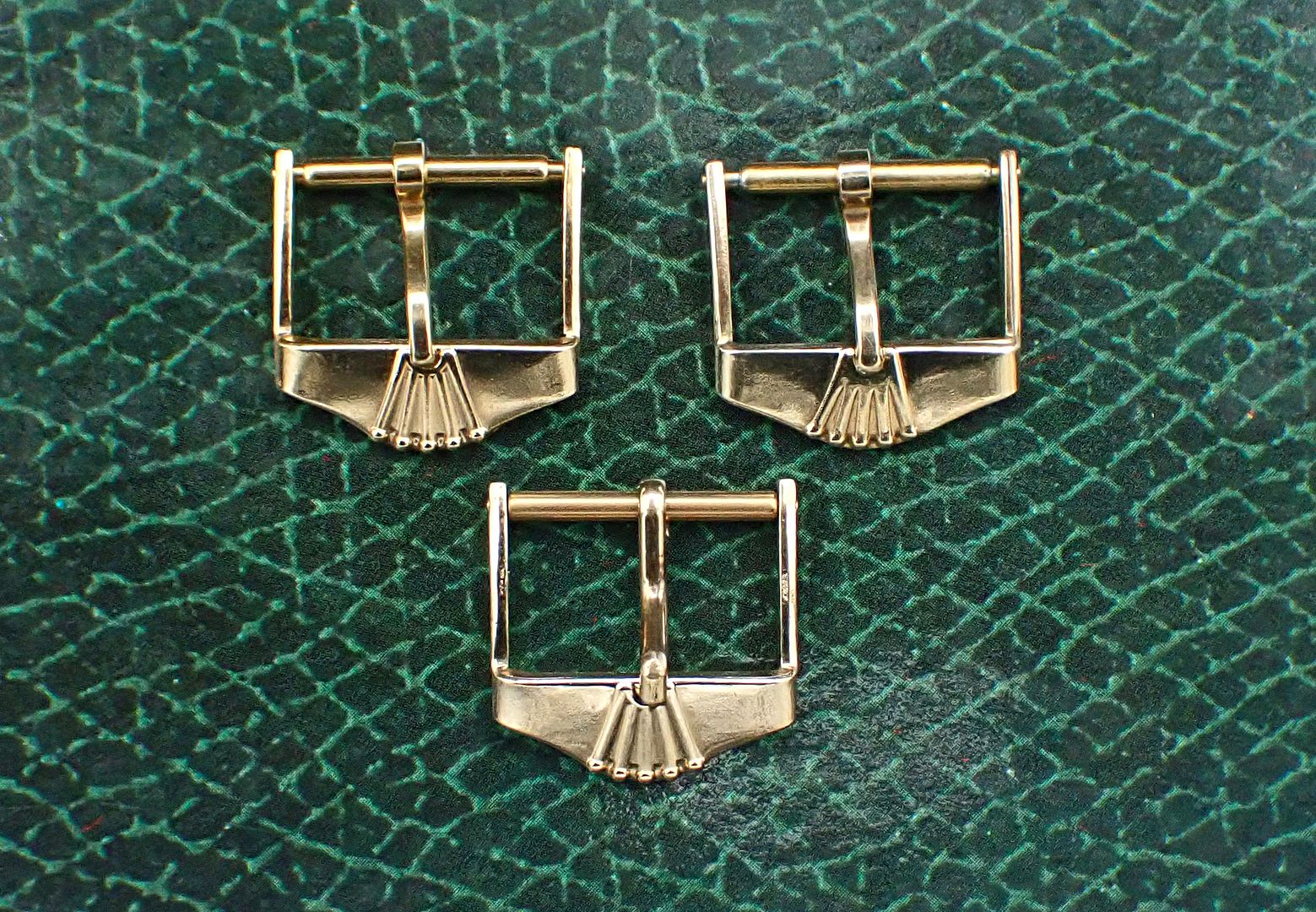 1950s Vintage Rolex Big Crown SHOVEL Gold Filled 16mm Buckles x3