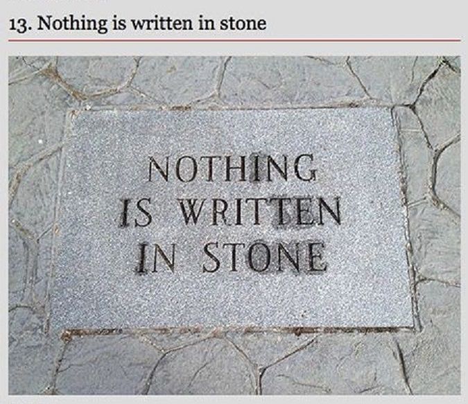 written in stone