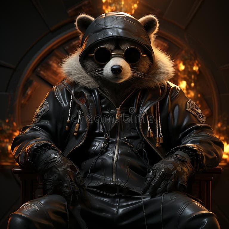 ai-generated-illustration-raccoon-wearing-black-leather-jacket-sitting-chair-ai-generated-illustration-raccoon-302688833-480800359