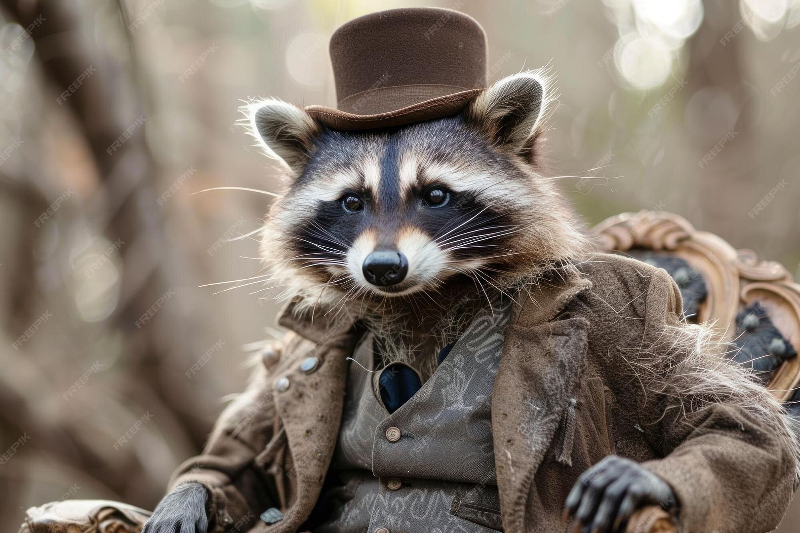 elegant-raccoon-vintage-attire-seated-wooden-chair_98396-115164-328191896