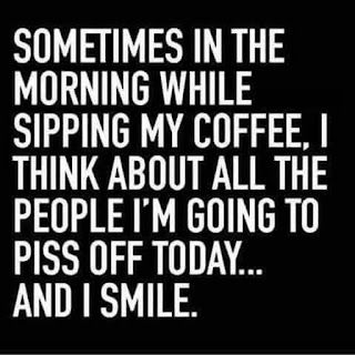 sipping coffee