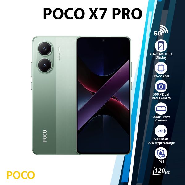 Xiaomi POCO X7 Pro 5G Android Cell Phone(Green/12GB+512GB/Dual SIM