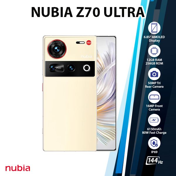 ZTE nubia Z70 Ultra 5G Global Android Cell Phone (Gold/12GB+ ZTE nubia Z70 Ultra 5G Global Android Cell Phone (Gold/12GB+
