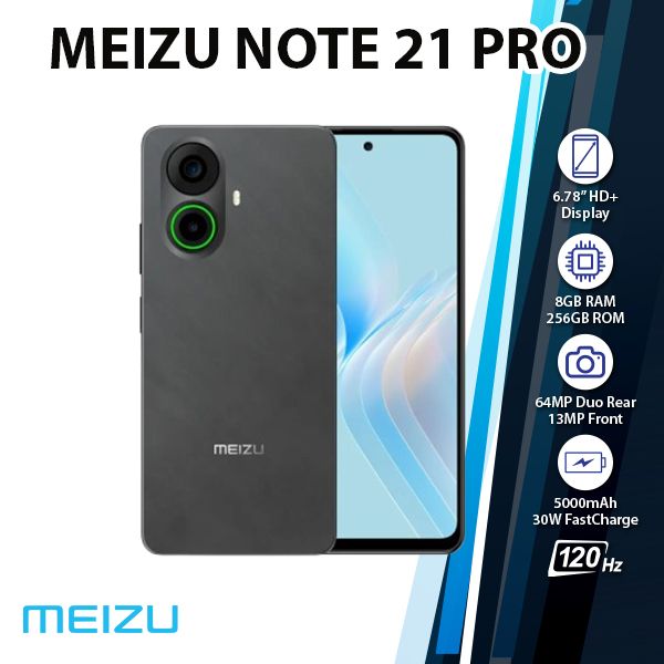 MEIZU Note 21 Pro Android Cell Phone (Black/8GB+256GB/ Dual SIM