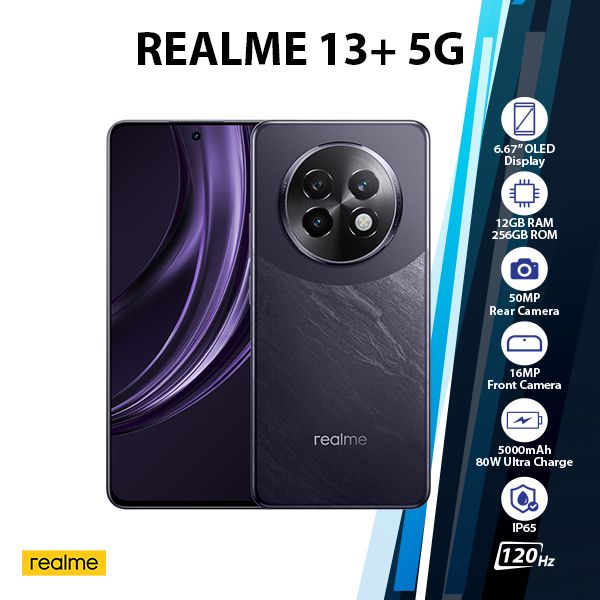 【美品】realme 13+ 5G 8GB 256GB パープル グローバル版 Realme 13 Plus 5G Global Ver. Android Cell Phone (Purple/12GB+