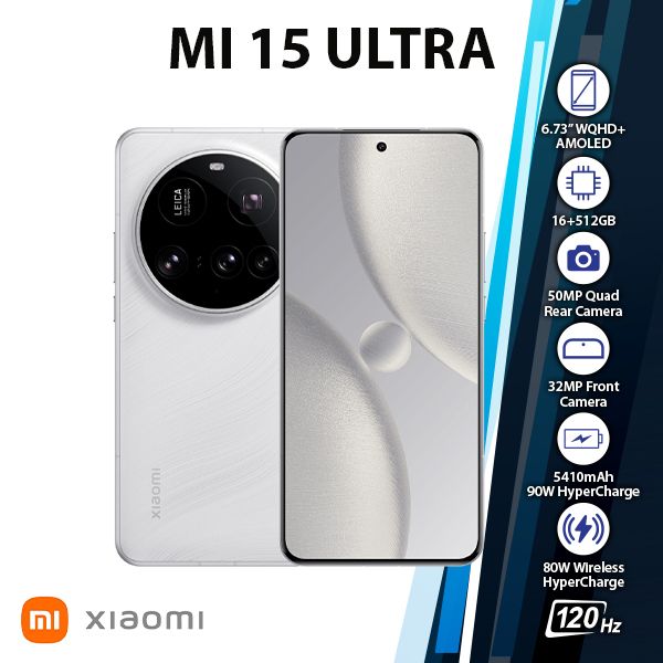 Xiaomi 15 Ultra 5G Android Cell Phone (White/16GB+512GB/Dual