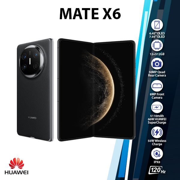 Huawei Mate X6 Android Cell Phone (Black/12GB+512GB/Dual SIM