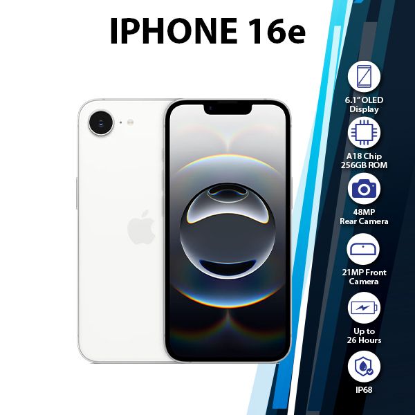 Apple iPhone 16e 5G iOS Cell Phone (White/8GB+256GB/Dual SIM