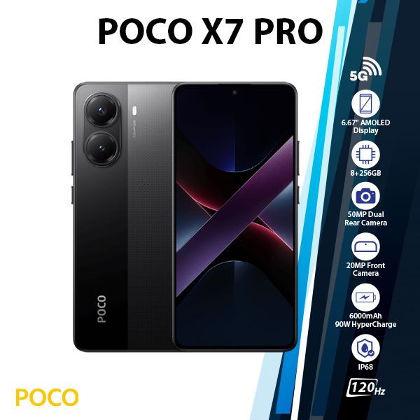 Xiaomi POCO X7 Pro 5G Android Cell Phone(Black/8GB+256GB/Dual SIM