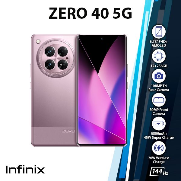 Infinix Zero 40 5G Android Cell Phone (Violet/12GB+256GB