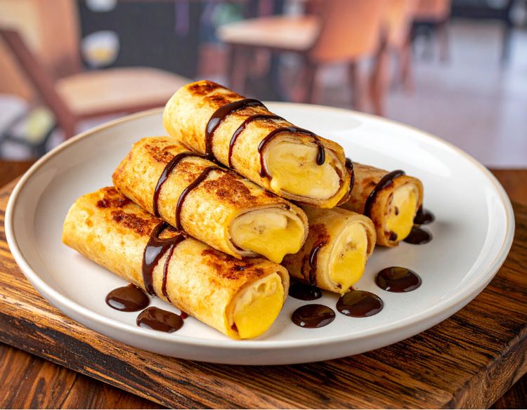 Banana Turon with Cheese and Chocolate Drizzle