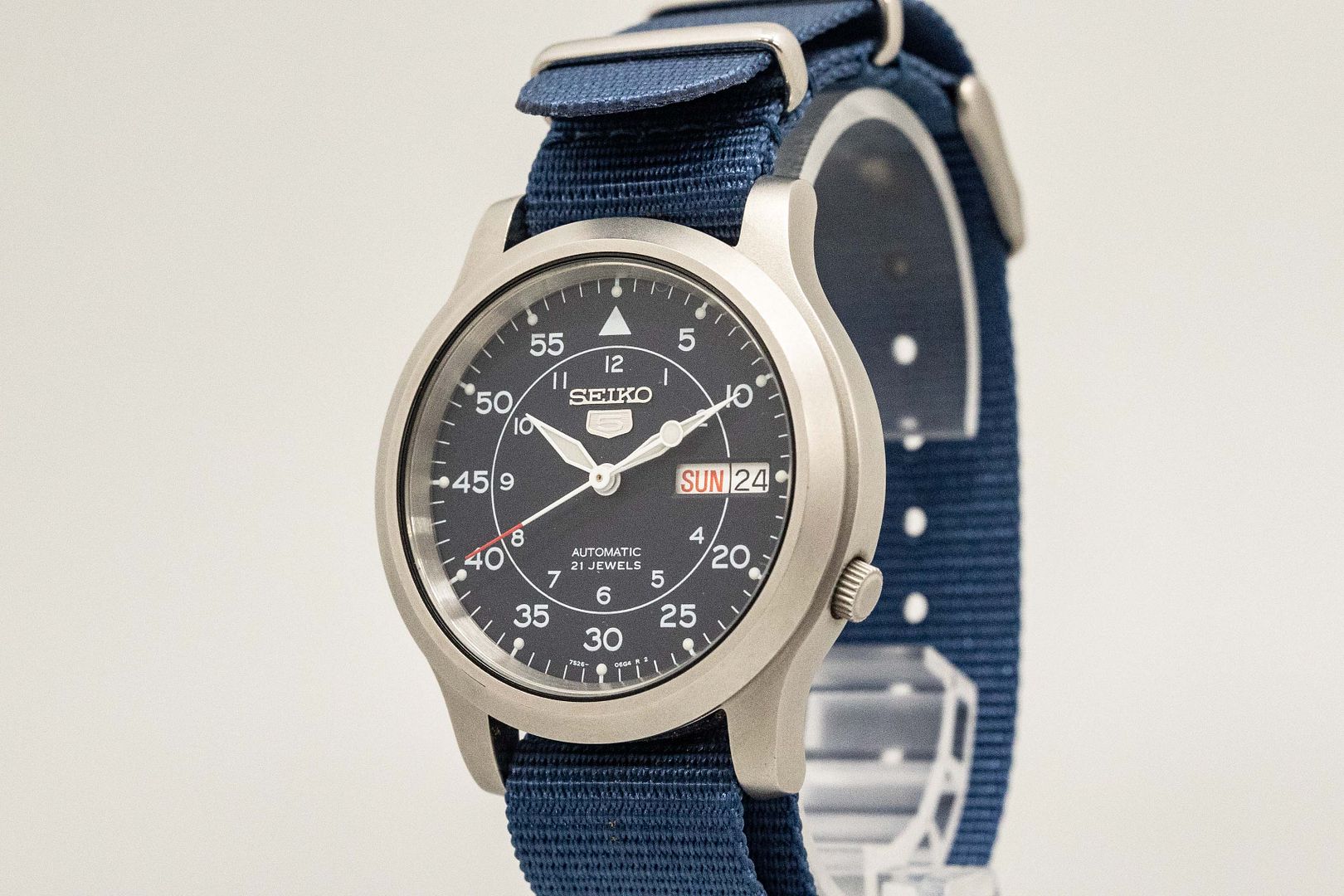 MINT** SEIKO 5 SNK807 7S26-02J0 Automatic Blue Dial Date