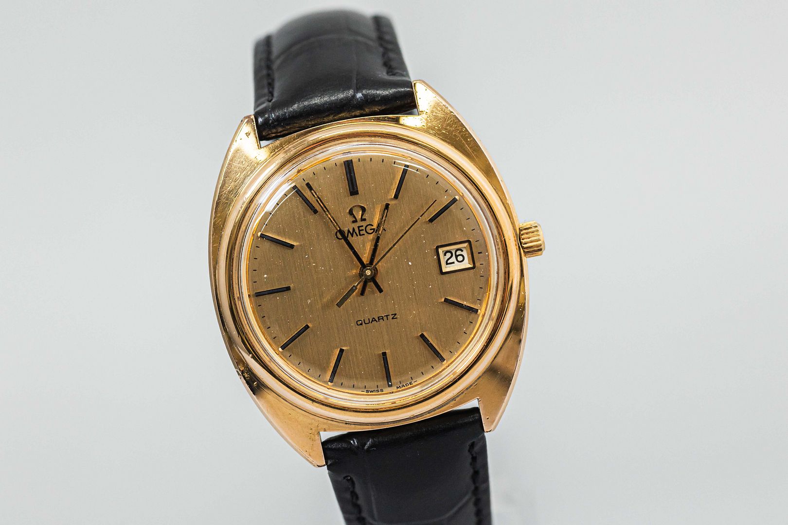 Exc+5* Vintage OMEGA Seamaster Cal.1370 Quartz Gold Push Exc+5* Vintage OMEGA Seamaster Cal.1370 Quartz Gold Push