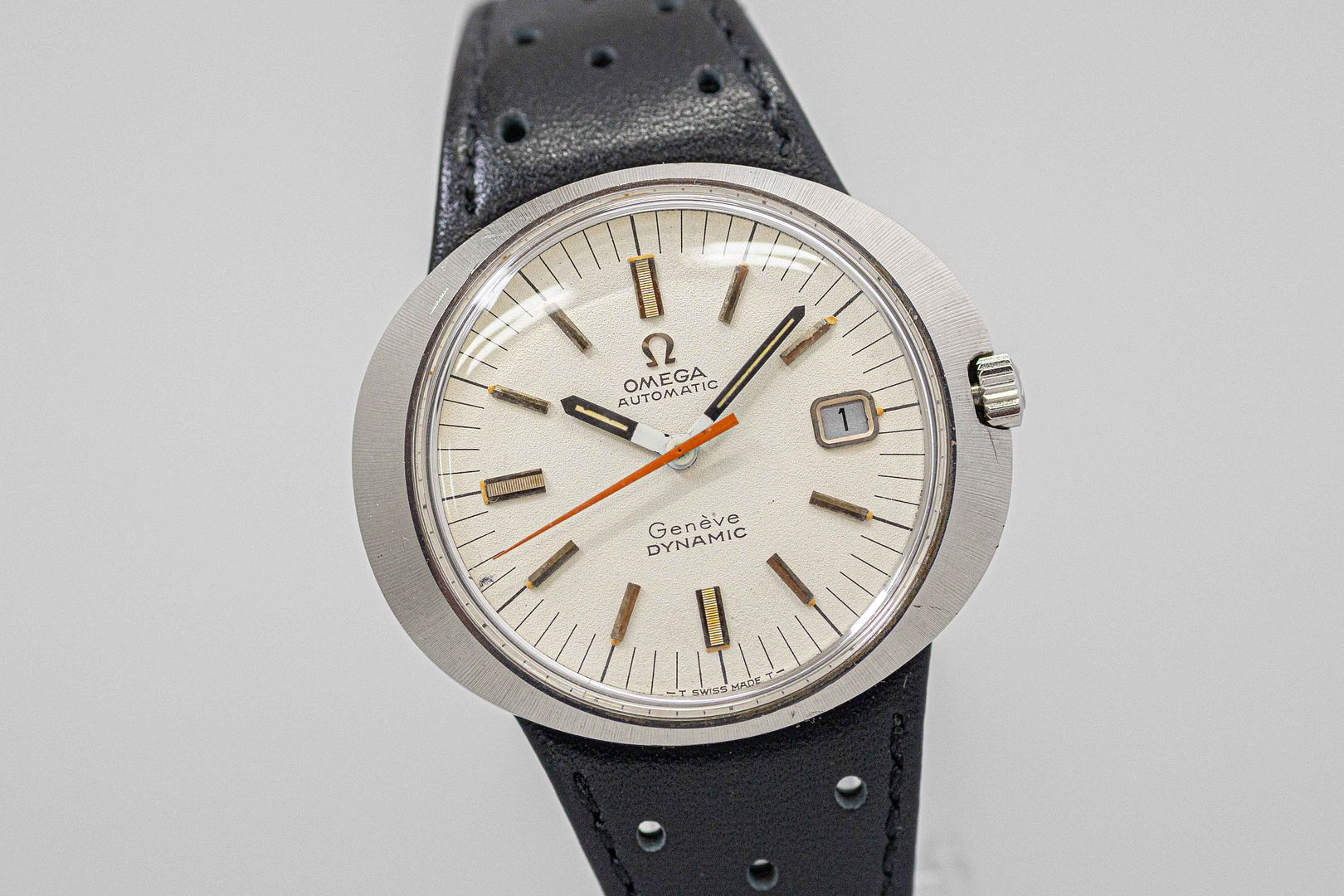 Exc+5* Vintage OMEGA Geneve Dynamic TOOL.107 Automatic White Dial
