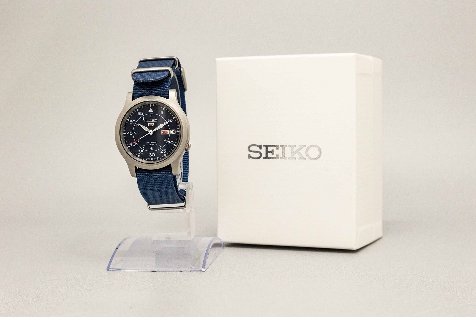 MINT** SEIKO 5 SNK807 7S26-02J0 Automatic Blue Dial Date