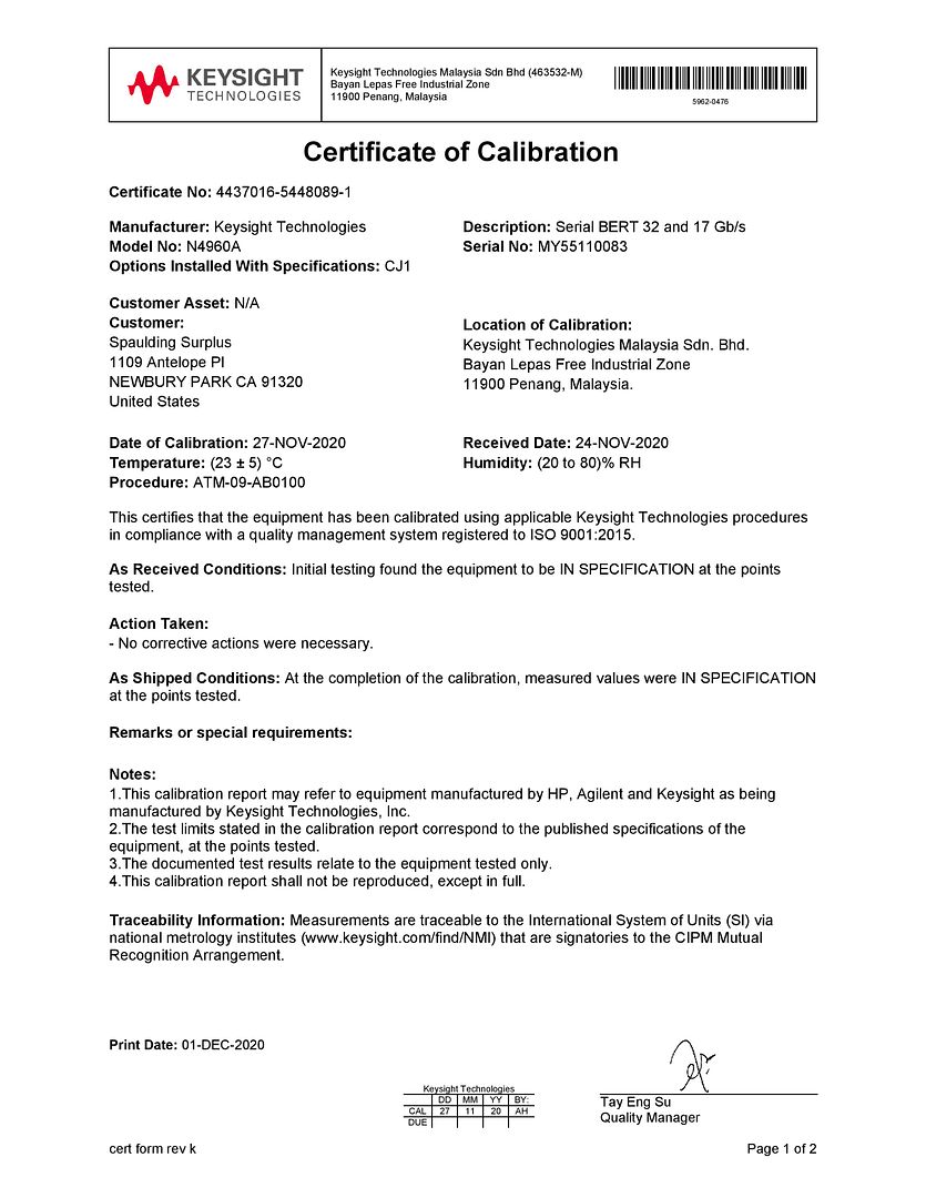 N4960A_4437016_5448089_1_Certificate_of_Calibration_page_001