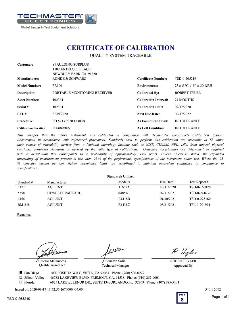 Rohde_PR100_Cal_Certificate_page_001