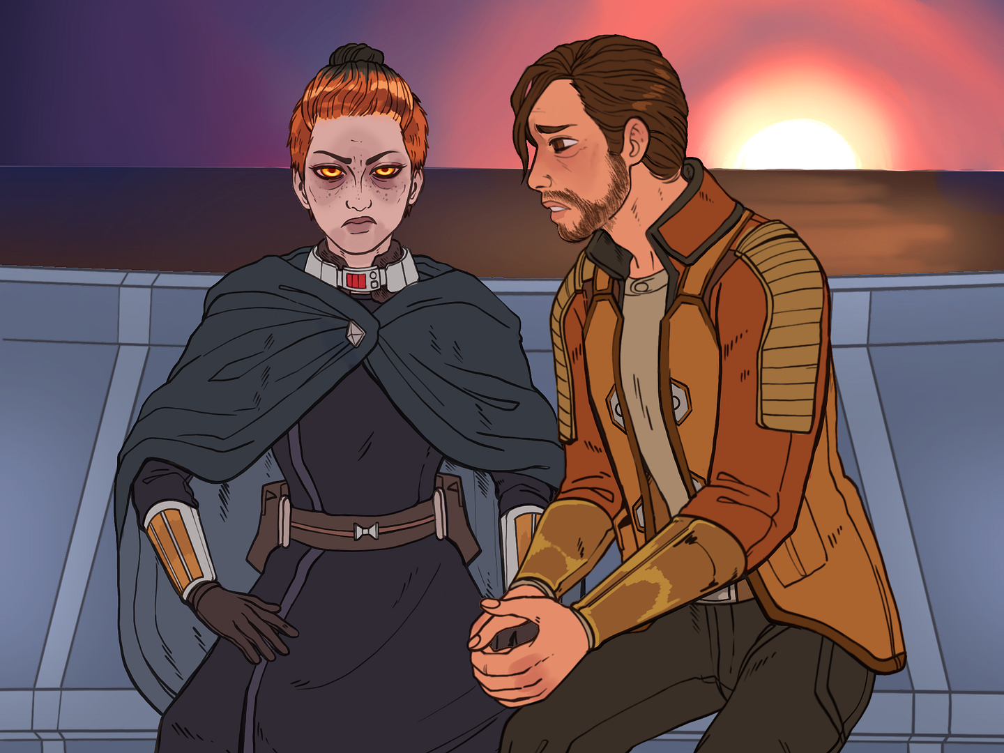 Revan and Carth on Manaan, by the wonderful Oona_Luna