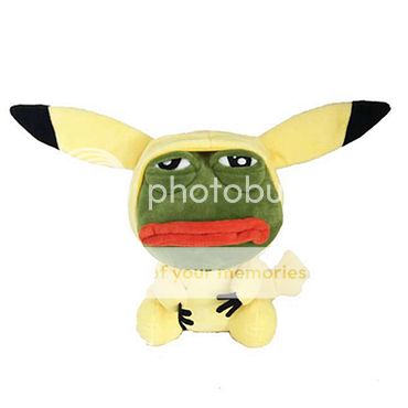 pepe the frog pikachu plush
