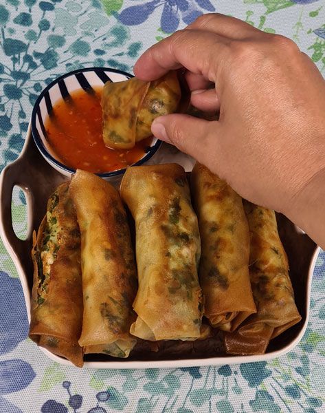 Lumpia served with sweet chili sauce
