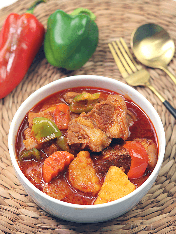 Pork Afritada - The Peach Kitchen