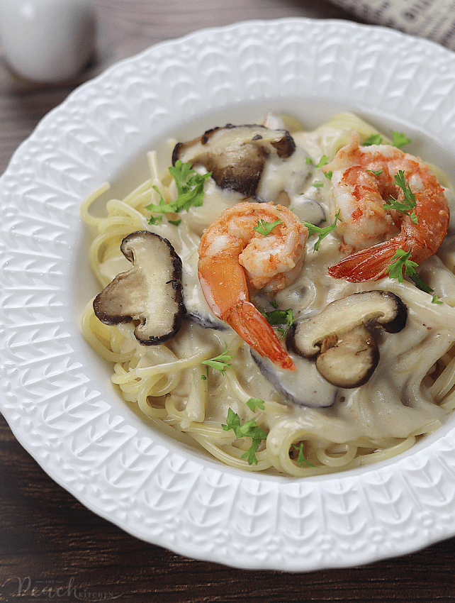 Truffle Mushroom Shrimp Pasta