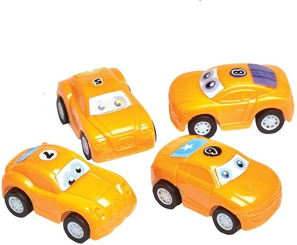 Set De 4 Pequeno Juguete De Traccion Go Coches De Carreras Amarillo Ebay