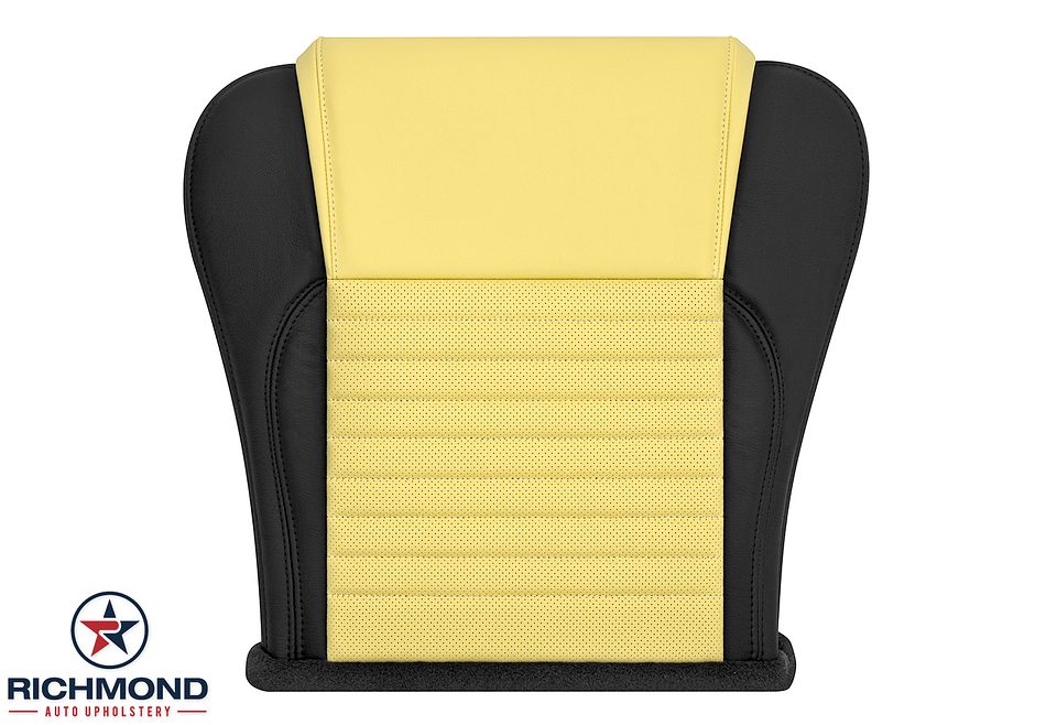 2002-2005-Ford-Thunderbird-Driver-Side-Bottom-Leather-Seat-Cover-Yellow-Black-1