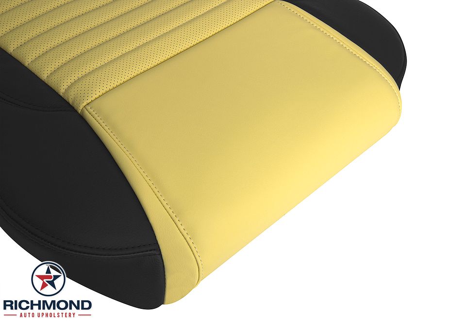 2002-2005-Ford-Thunderbird-Driver-Side-Bottom-Leather-Seat-Cover-Yellow-Black-10